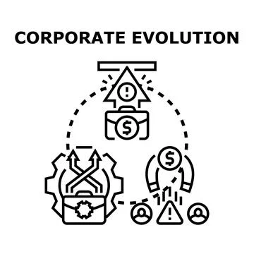 Corporate evolution and business process development concept Stock Illustration