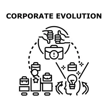 Corporate evolution process with business strategy management Stock Illustration