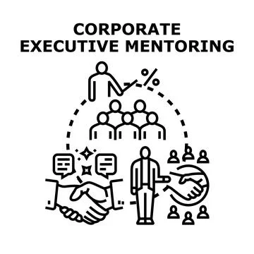 Corporate executive mentoring program developing business leadership skills Ilustração Stock