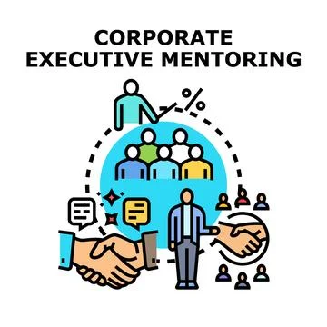 Corporate executive mentoring program developing business leadership skills Ilustração Stock