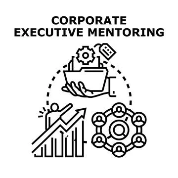 Corporate executive mentoring program developing business strategies Stockillustratie