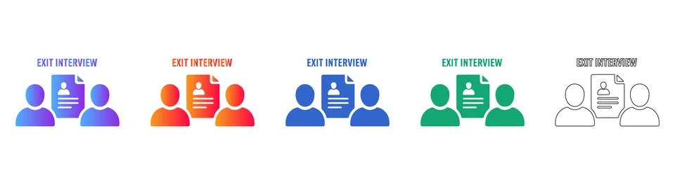 Corporate Exit Interview Icon Set イラスト素材