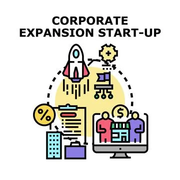 Corporate expansion start up idea developing business Stock Illustration