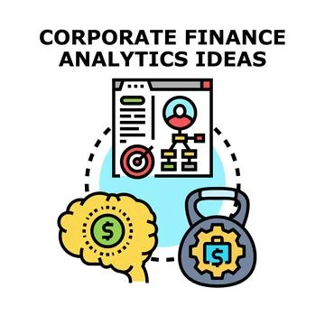 Corporate finance analytics ideas driving business strategy and growth Stock Illustration