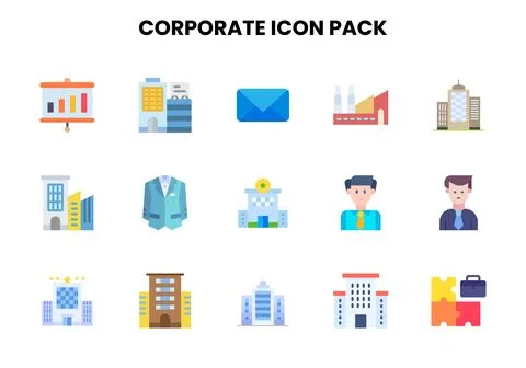 Corporate Flat Graphics Icons Pack Stockillustratie
