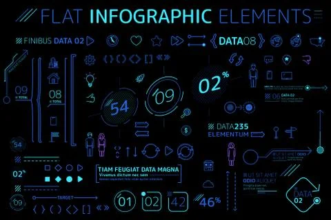 Corporate Flat Infographic Elements Collection イラスト素材