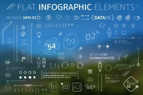 Corporate Flat Infographic Elements Collection Stock Illustration