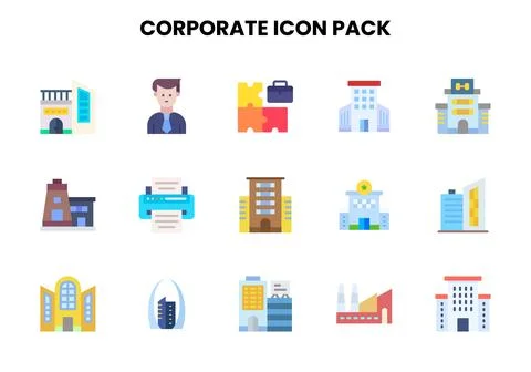 Corporate Flat Scalable Icons Pack イラスト素材