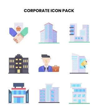 Corporate Flat Scalable Icons Pack Ilustración de archivo