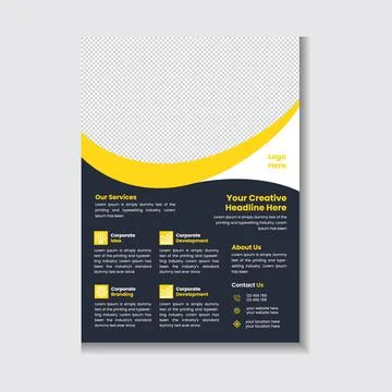 Corporate Flyer Layout Vector Template Design. Illustrazione stock