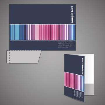 Corporate folder with die cut design Stock Illustration