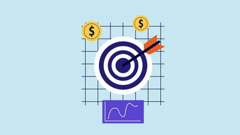 Corporate Goal Achievement with Flat Design 2d Animation with Alpha Matte Stock Footage 335607844