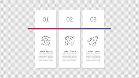 Corporate goals infographic 3 steps template animation Stock Footage 335745497