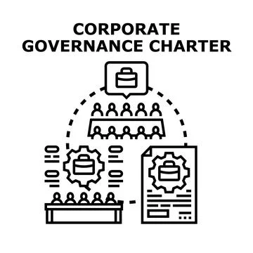 Corporate governance charter developing company management strategy Stock Illustration