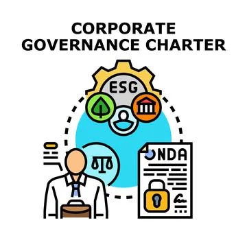 Corporate governance charter developing ethical business strategy 스톡 일러스트