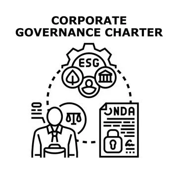 Corporate governance charter developing ethical business strategy 스톡 일러스트
