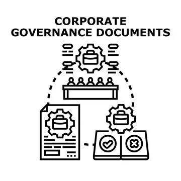 Corporate governance documents process managing business standards Ilustración de archivo