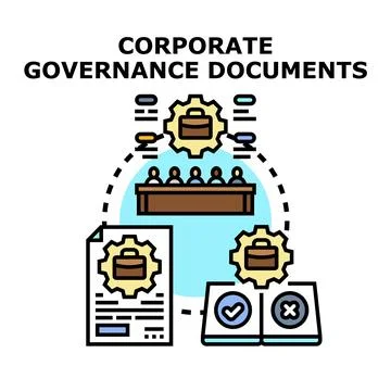 Corporate governance documents process managing business standards Stock Illustration