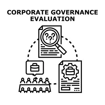 Corporate governance evaluation process and business analysis Stock Illustration