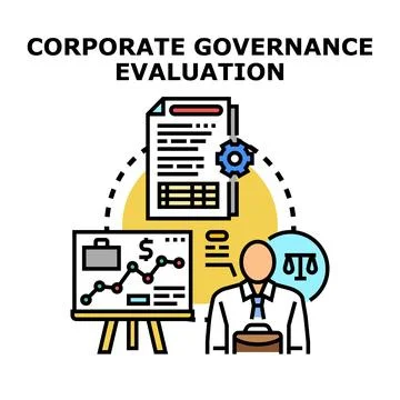 Corporate governance evaluation process evaluating company performance Illustrazione stock