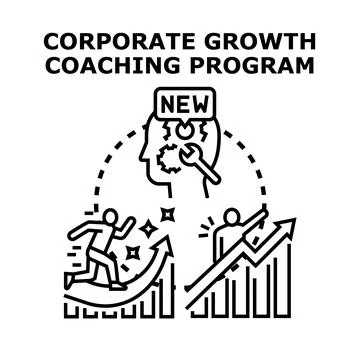Corporate growth coaching program developing business strategy Illustrazione stock