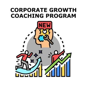 Corporate growth coaching program developing business strategy 库存插图