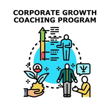 Corporate growth coaching program helping business development Stock-Illustration