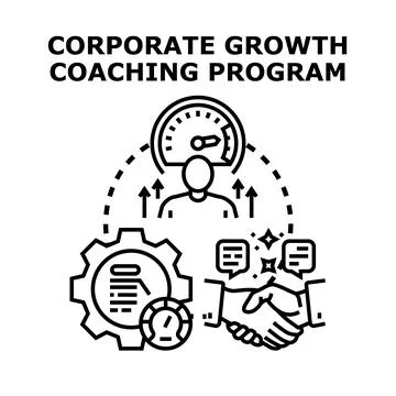 Corporate growth coaching program helping business development Illustration