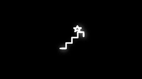 Corporate Growth Line Icon Animation Loop Black Background Vídeo Stock 340190657