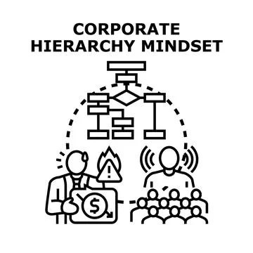 Corporate hierarchy mindset concept vector illustration Stock Illustration