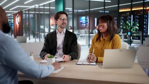 Corporate HR Office: Interviewing Stock Footage 329677761