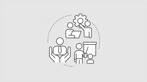 Corporate human resources strategy animated line concept icon set Stock Footage 346720319