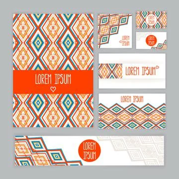 Corporate Identity with abstract pattern Stock Illustration