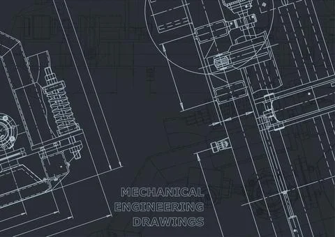 Corporate Identity, backgrounds. Mechanical engineering drawing. Machine-buil Stock Illustration