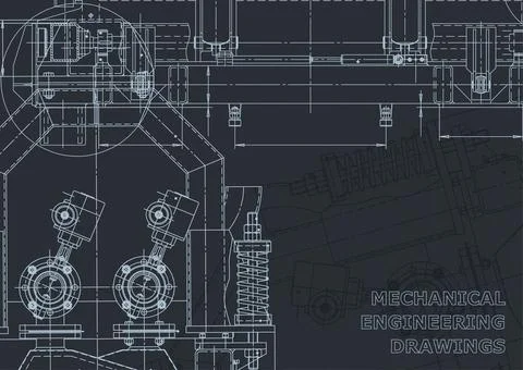 Corporate Identity, backgrounds. Mechanical engineering drawing. Machine-buil Illustrazione stock