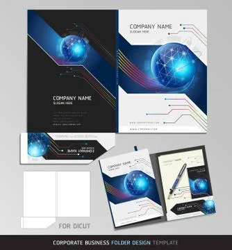 Corporate Identity Business Set. Folder Design Template. Vector illustration. 스톡 일러스트