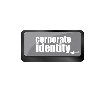 Corporate identity button on computer keyboard key Illustrazione stock