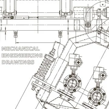 Corporate Identity. Computer aided design systems. Instrument-making drawings Stock-Illustration