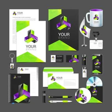 Corporate identity creative color template design, business. Stock Illustration