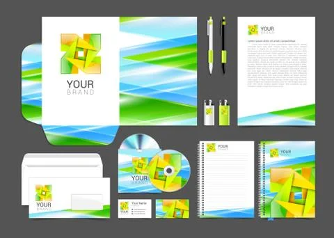 Corporate identity creative color template design, business. Stock Illustration