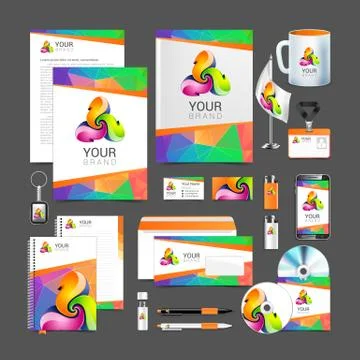 Corporate identity creative color template design, business. Stock Illustration