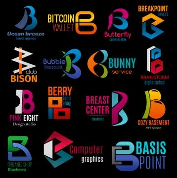Corporate identity creative letter B icons, signs Illustrazione stock