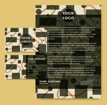 Corporate identity design with abstract pattern, vector illustration. Corpo.. Stock Illustration