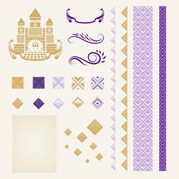 Corporate Identity Design Elements in Mid-Century Style Stock Illustration