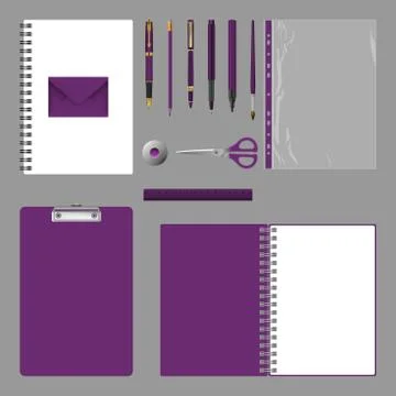 Corporate identity design. Empty elements template isolated on gray backgroun Illustrazione stock
