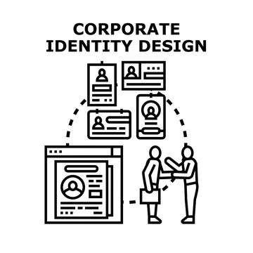 Corporate identity design process for branding and business Stock Illustration