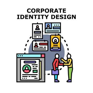 Corporate identity design process for branding and business Stock Illustration