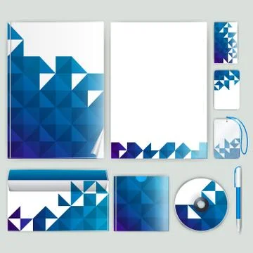 Corporate identity template with color elements. Vector company business styl Illustrazione stock