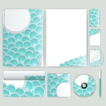 Corporate identity template with color elements. Vector company business styl Stock Illustration