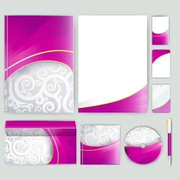 Corporate identity template with color elements. Vector company business styl Illustrazione stock